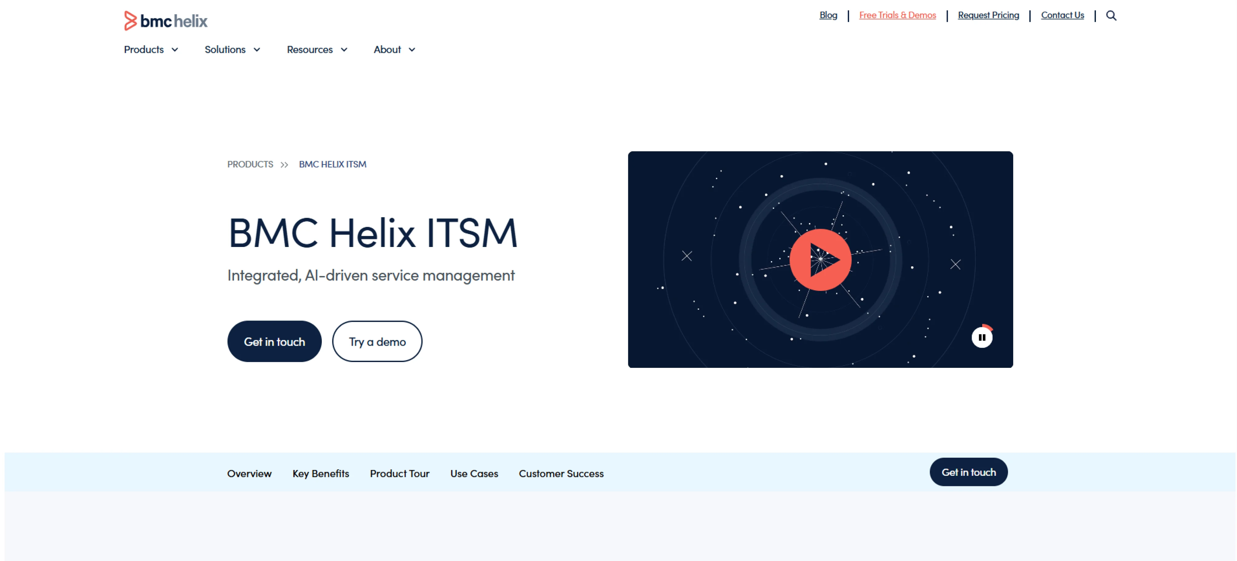 BMC Helix ITSM dashboard