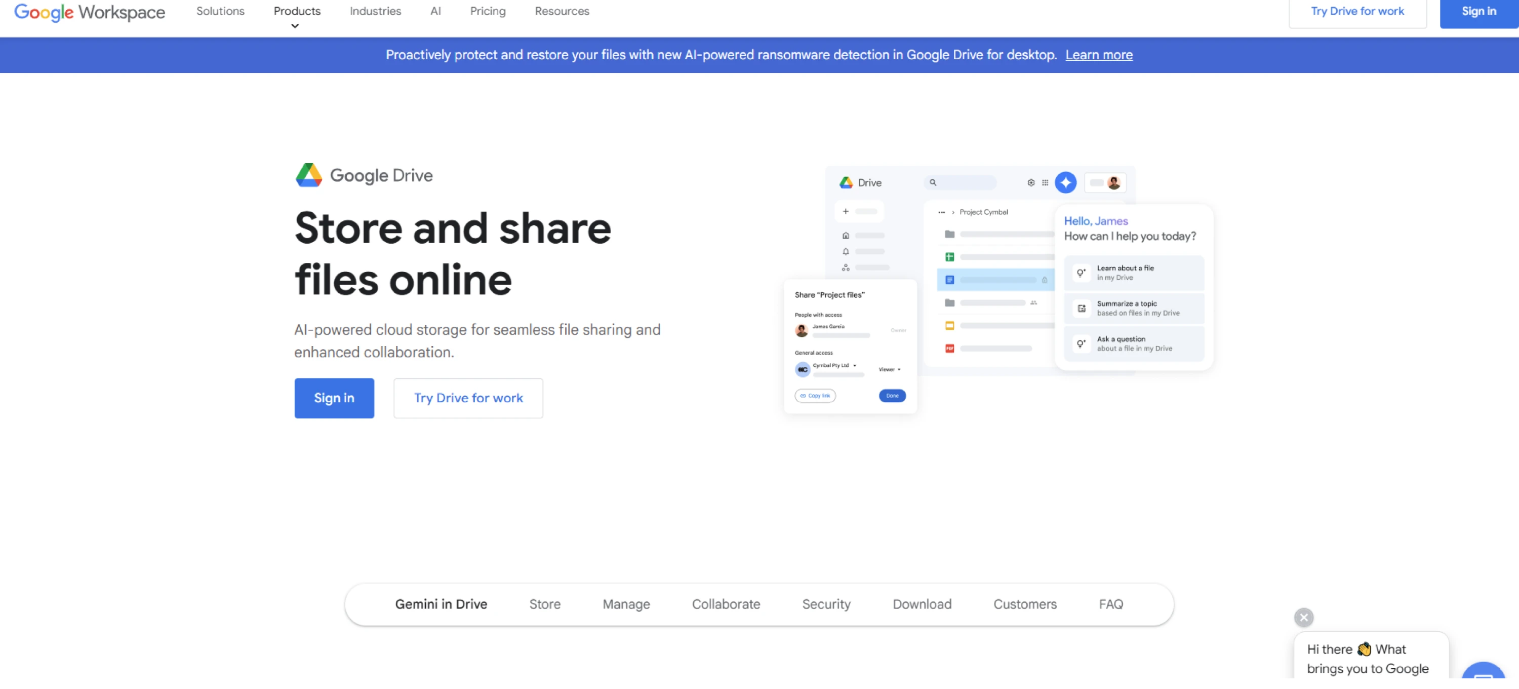 google drive dashboard