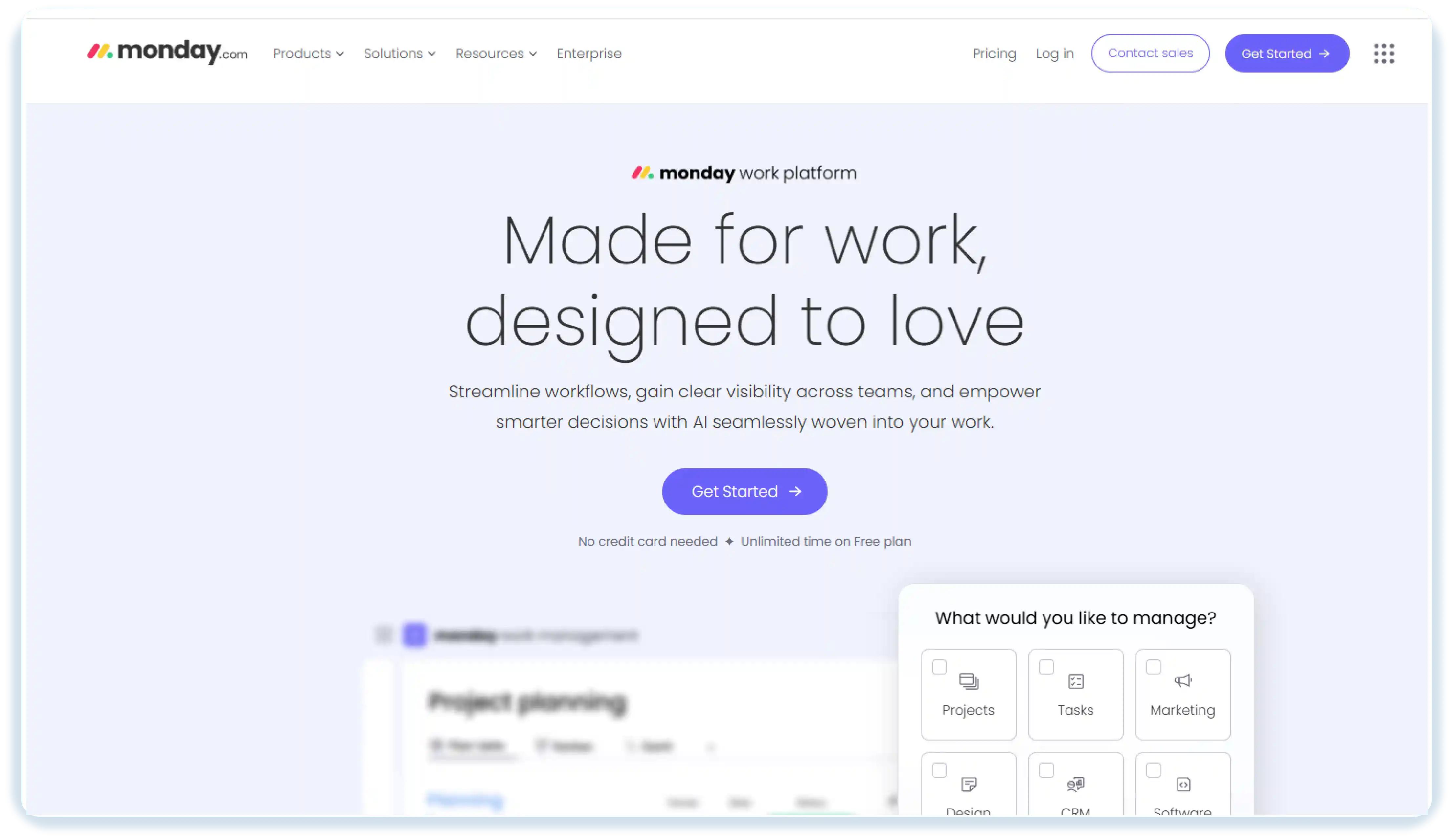 monday.com dashboard