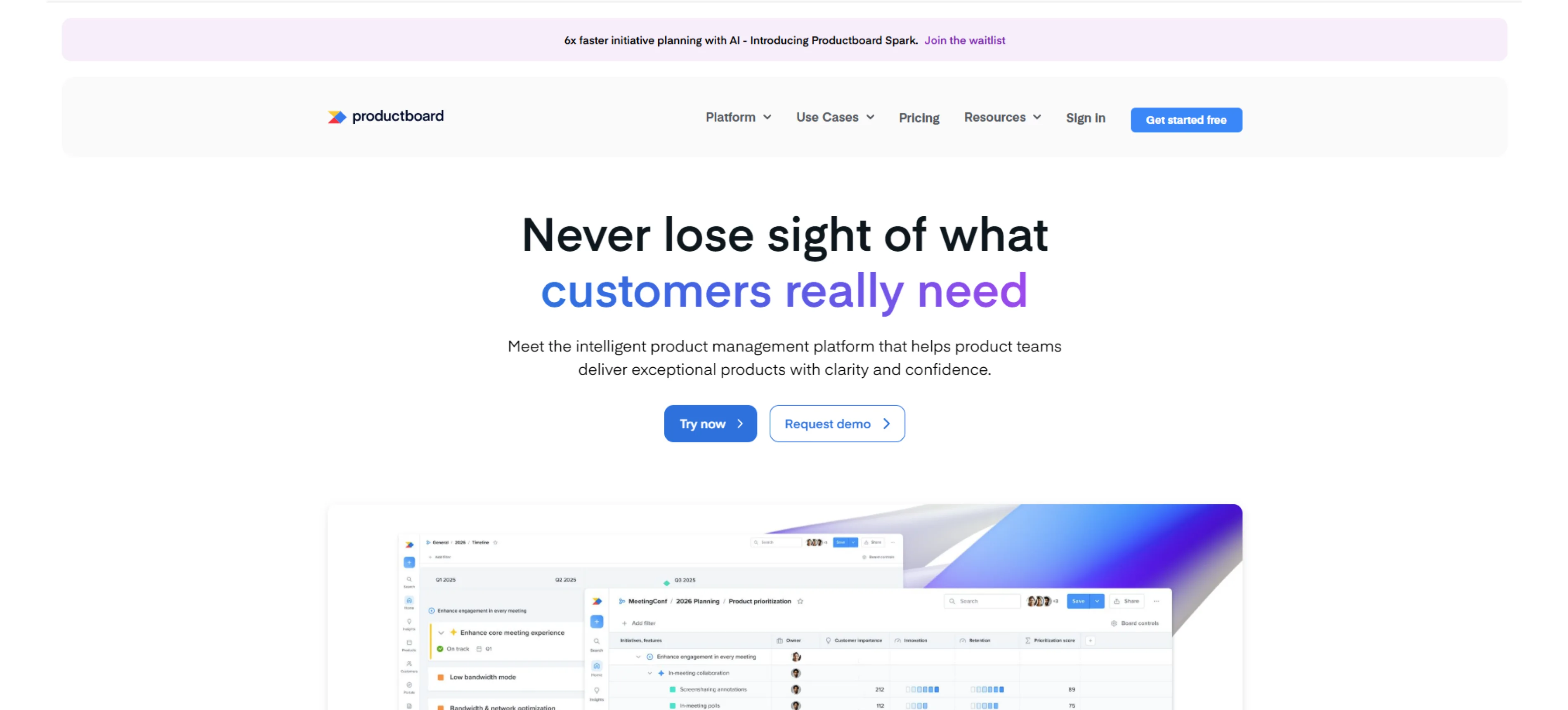 productboard dashboard